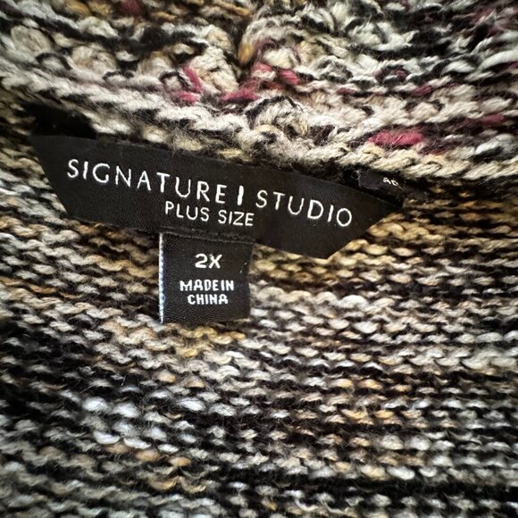 Women's Open Front Multi-Color Cardigan - 2X - Picture 6 of 8